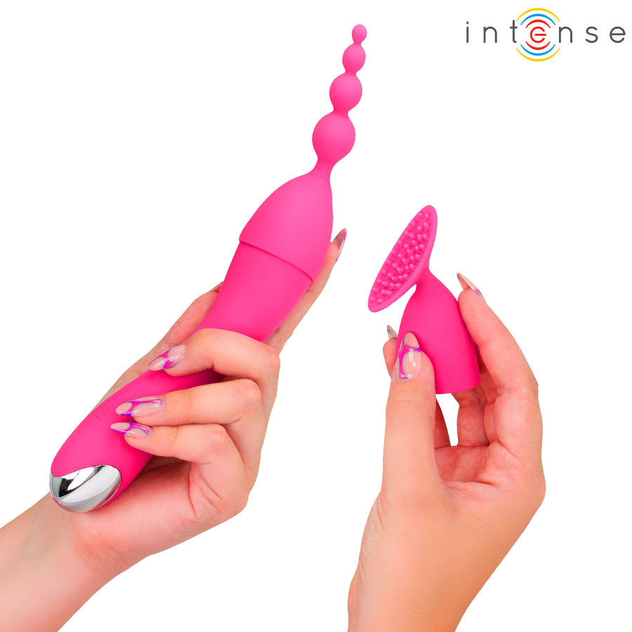 INTENSE - CHER VIBRATOR MIT 20 MUSTERN UND AUSTAUSCHBAREN AUFSÄTZEN