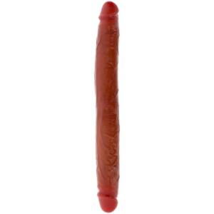 GET REAL - Doppelendes Silikon-Dildo Karamell 35 cm