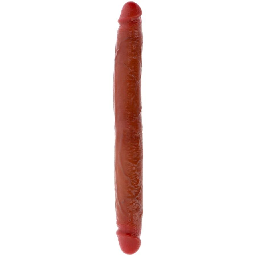 GET REAL - Doppelendes Silikon-Dildo Karamell 35 cm