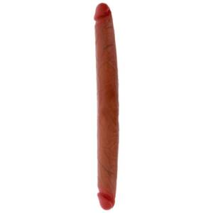 GET REAL - Doppelendes Silikon-Dildo Karamell 40 cm