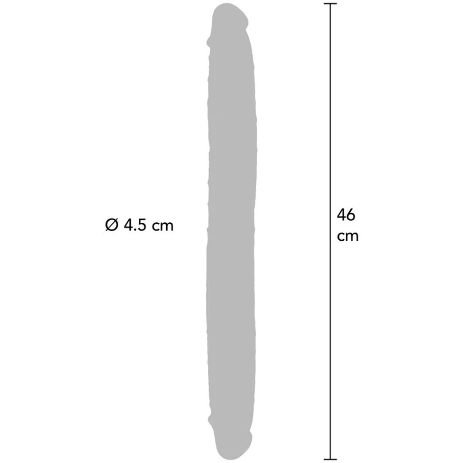 GET REAL - Doppelendes Silikon-Dildo Karamell 46 cm