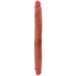 GET REAL - Doppelendes Silikon-Dildo Karamell 46 cm