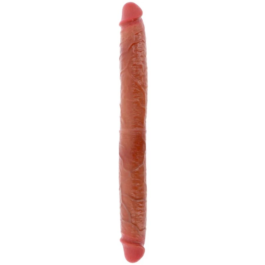 GET REAL - Doppelendes Silikon-Dildo Karamell 46 cm