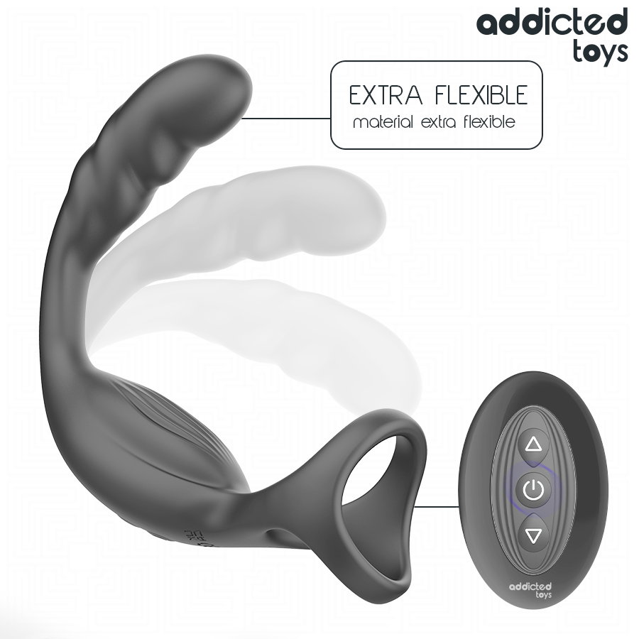 ADDICTED TOYS - DOPPELTES PROSTATIK-COCKRING MIT FERNBEDIENUNG