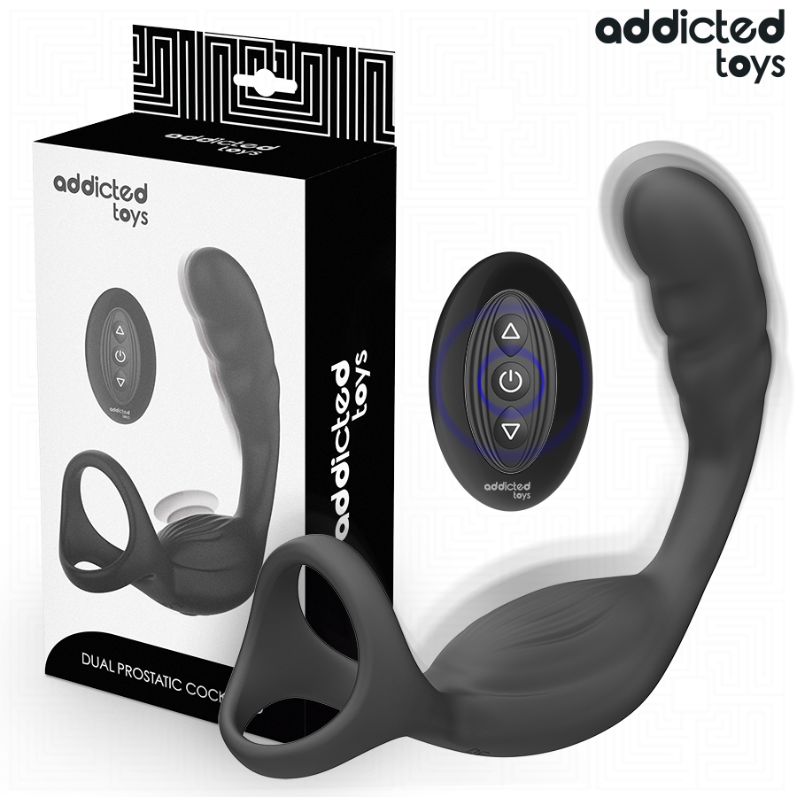 ADDICTED TOYS - DOPPELTES PROSTATIK-COCKRING MIT FERNBEDIENUNG