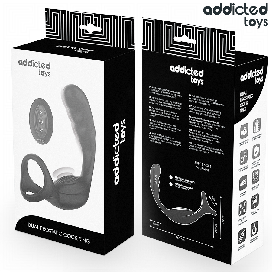 ADDICTED TOYS - DOPPELTES PROSTATIK-COCKRING MIT FERNBEDIENUNG