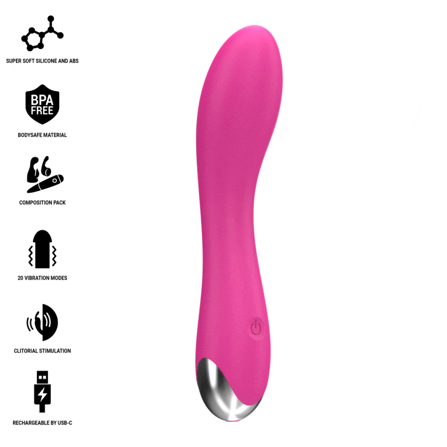 INTENSE - CHER VIBRATOR MIT 20 MUSTERN UND AUSTAUSCHBAREN AUFSÄTZEN