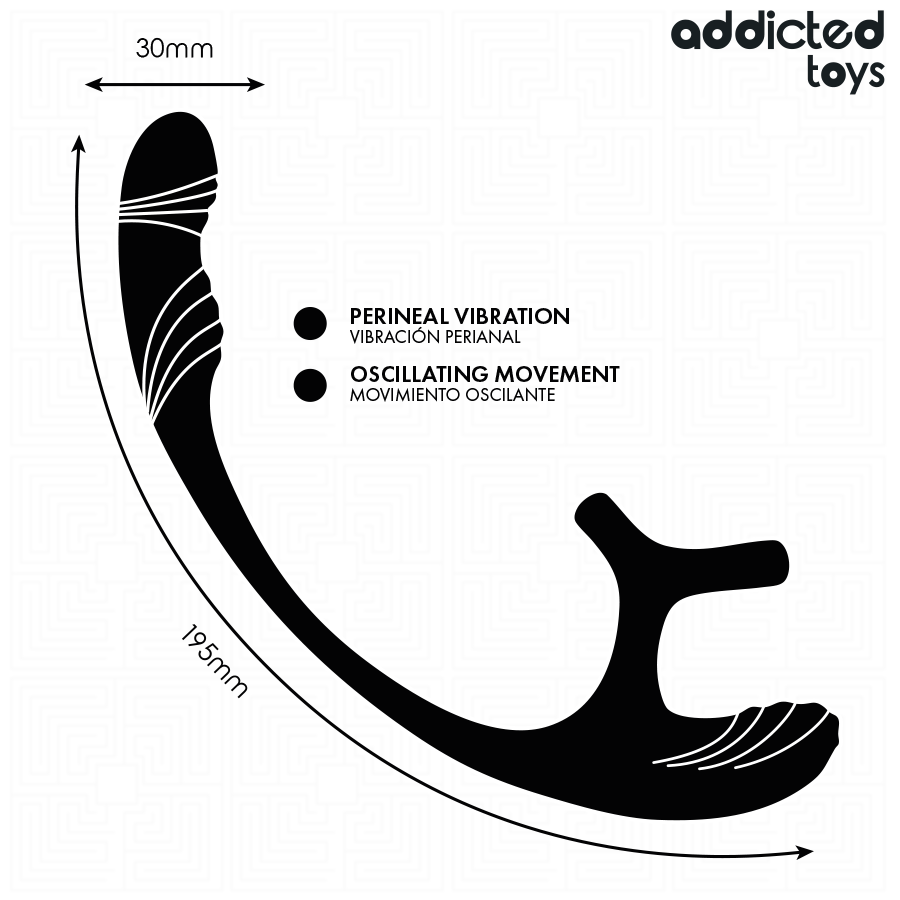 ADDICTED TOYS - Analplug mit Vibration, 360°-Welle und Hodenstimulator