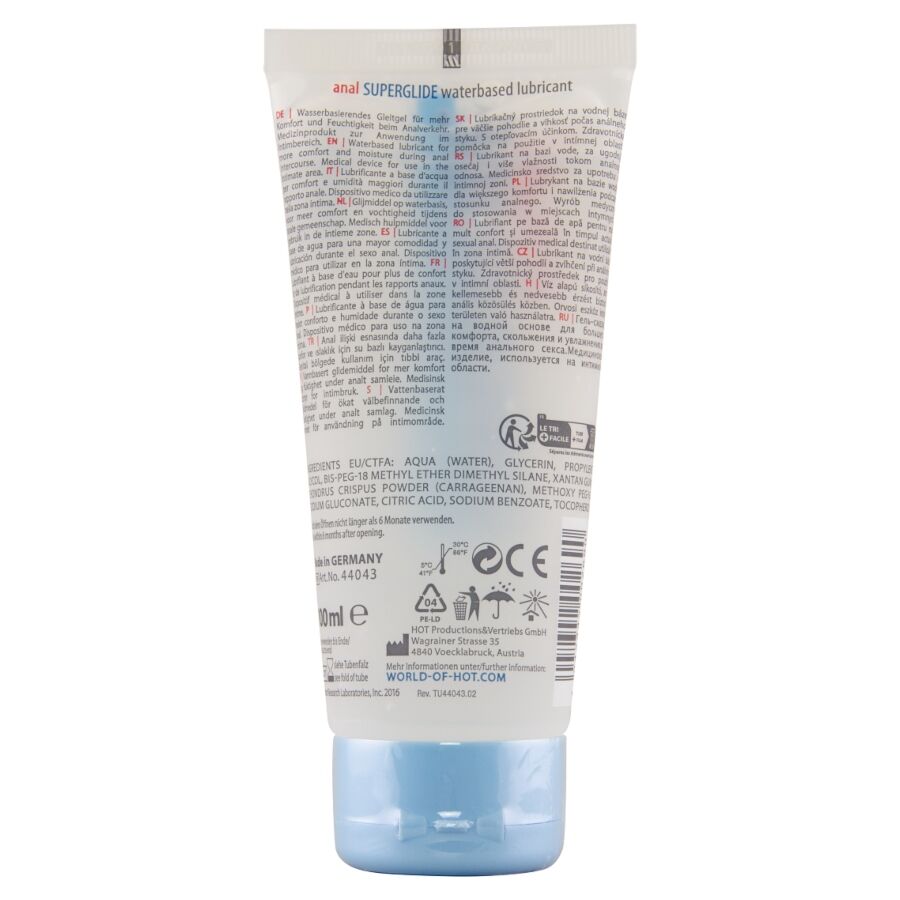 HOT - ANAL SUPERGLIDE Flüssiges Gleitmittel auf Wasserbasis 100 ml