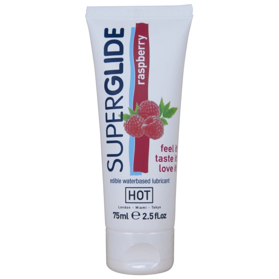 HOT - SUPERGLIDE essbares Gleitmittel auf Wasserbasis, Himbeere, 75 ml