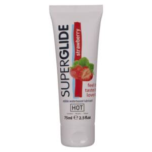 HOT - SUPERGLIDE essbares Gleitmittel auf Wasserbasis Erdbeere 75 ml