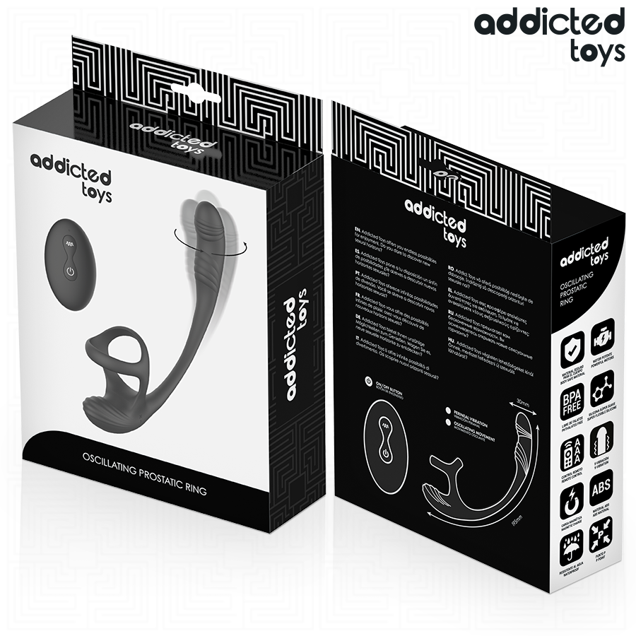 ADDICTED TOYS - Analplug mit Vibration, 360°-Welle und Hodenstimulator