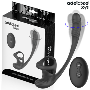 ADDICTED TOYS - Analplug mit Vibration, 360°-Welle und Hodenstimulator