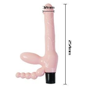 BAILE - Seilloser TPR-Gurt mit Vibration und Analstimulation 25,4 cm