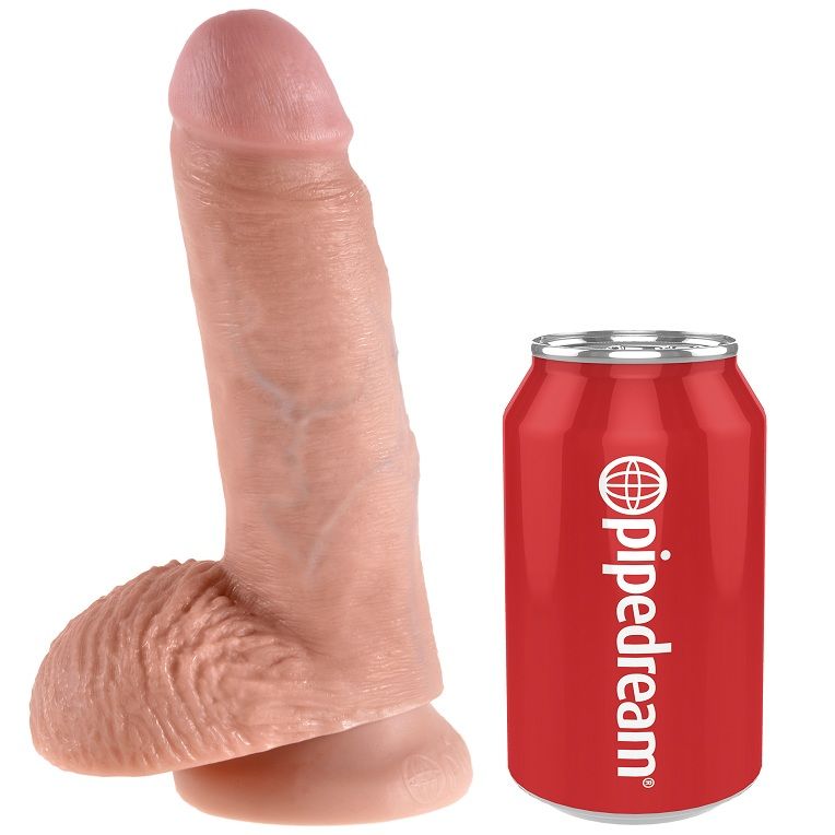 KING COCK - 7 Dildo Fleisch mit Ei 17,8 cm