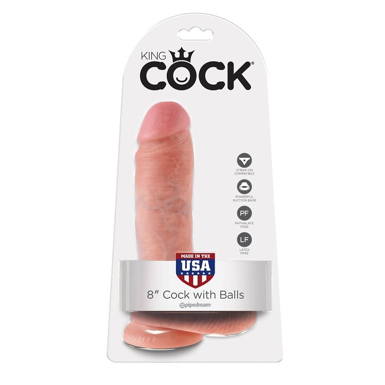 KING COCK - 8 Dildo Fleisch mit Ei 20,3 cm