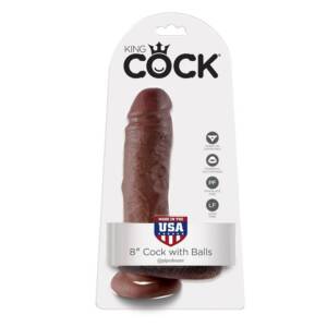 KING COCK - 8" realistischer Penis braun 20,3 cm