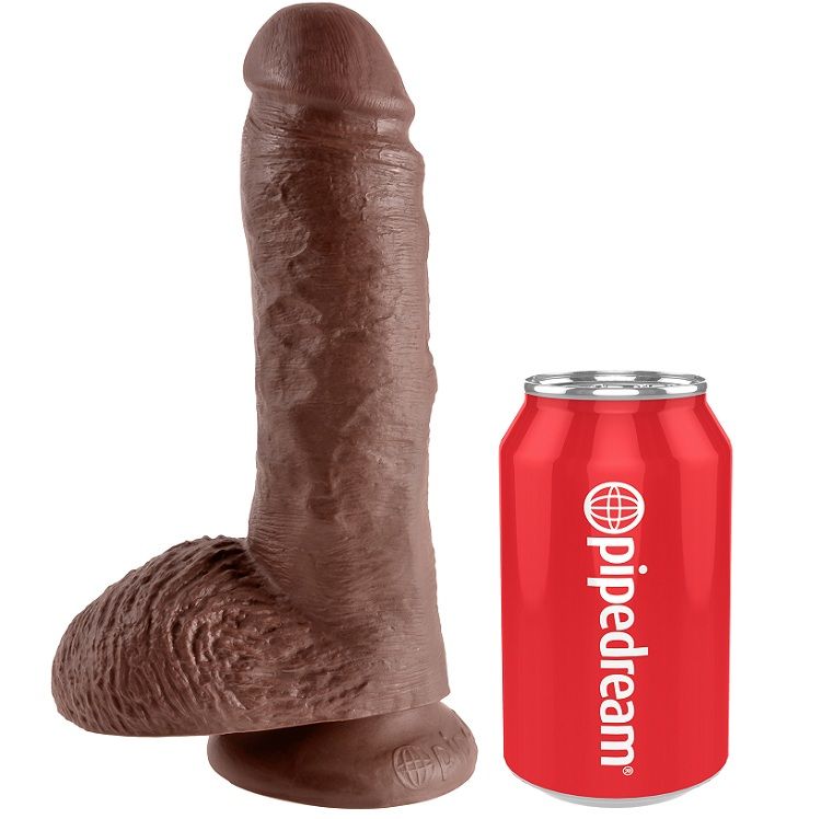 KING COCK - 8" realistischer Penis braun 20,3 cm