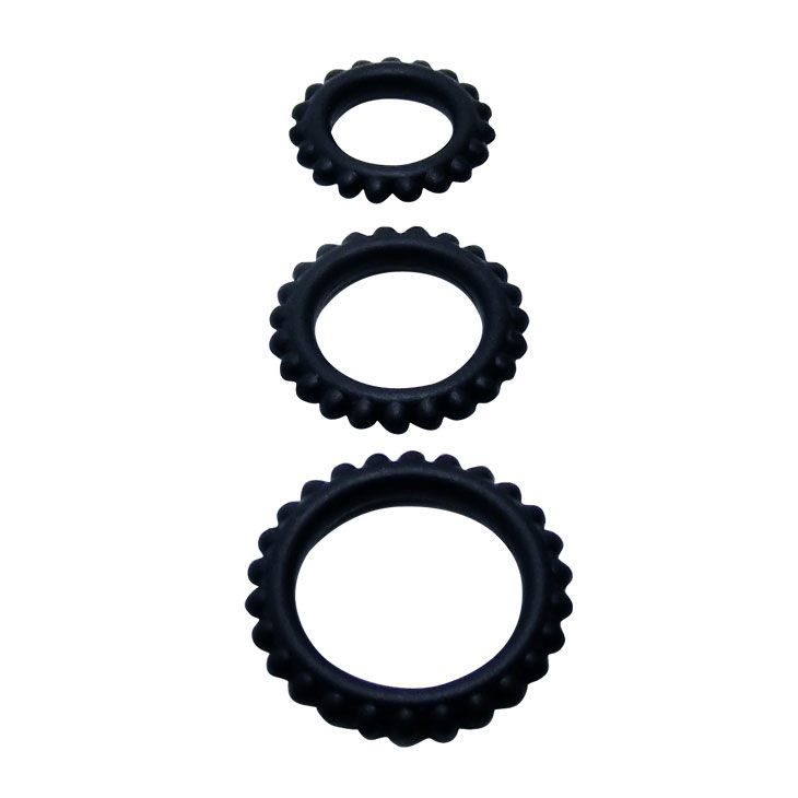 BAILE - TITAN SET 3STK PENISRING SCHWARZ 2.8 + 2.4 + 1.9 CM