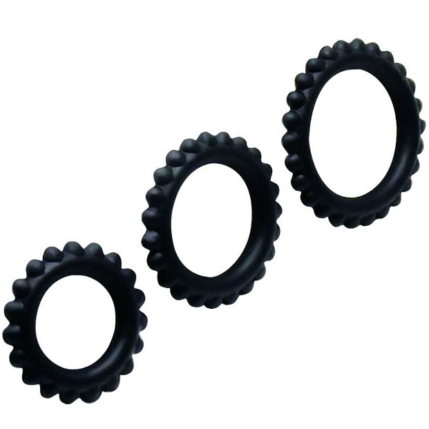 BAILE - TITAN SET 3STK PENISRING SCHWARZ 2.8 + 2.4 + 1.9 CM
