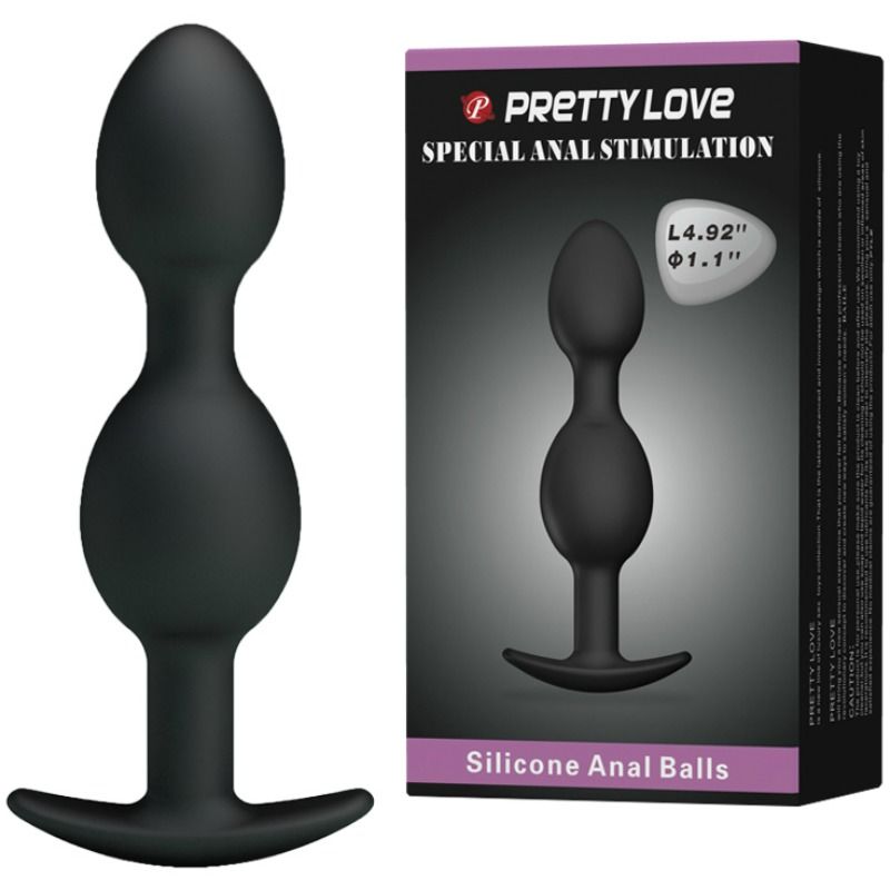 PRETTY LOVE - Silikon Analkugeln 12,5 cm Schwarz