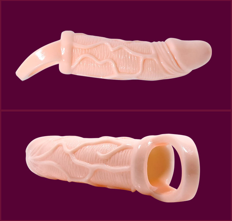 BAILE - Penisverlängerungshülle mit Vibration und Gurt für Hoden 13,5 cm