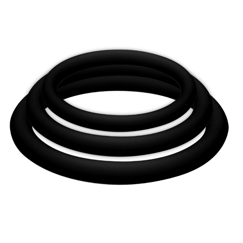 JOYDIVISION POTENZDUO - PLUS 3 SCHWARZE RINGE SET - S, M, L