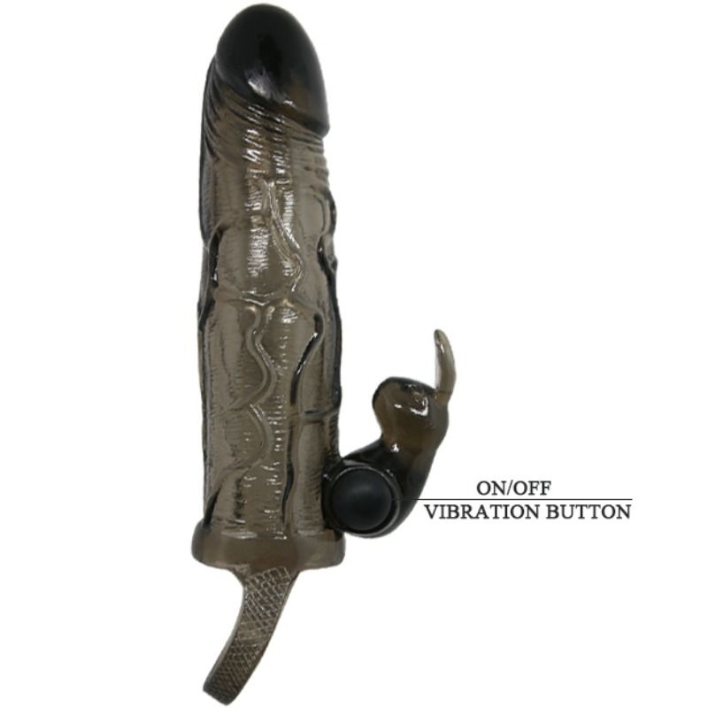 BAILE - BRAVE MAN Penisabdeckung mit Kaninchen Schwarz 16,5 cm