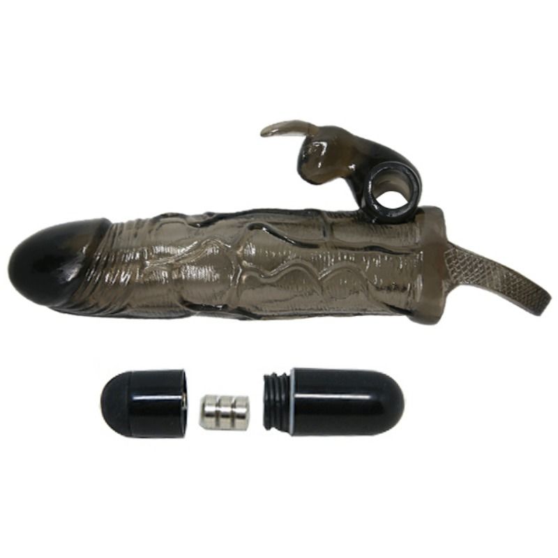 BAILE - BRAVE MAN Penisabdeckung mit Kaninchen Schwarz 16,5 cm