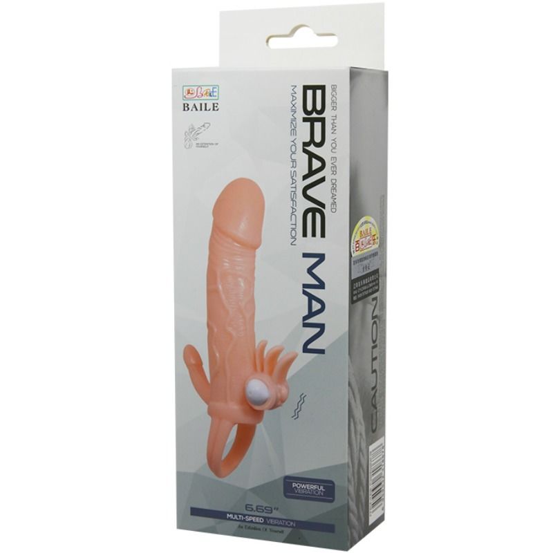 BAILE - BRAVE MAN PENISHÜLLE MIT KLITORIS- UND ANALSTIMULATION FLEISCH 16,5 CM