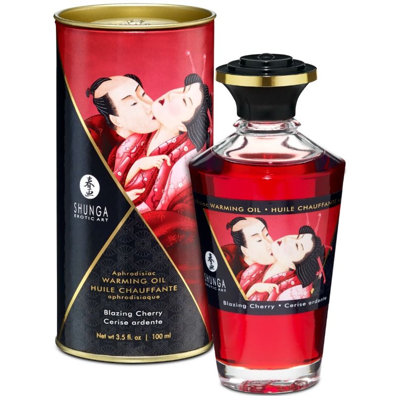 SHUNGA - Massageöl mit Wärmeeffekt intensivem Kirschgeschmack 100 ml