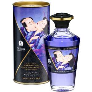 SHUNGA - Massageöl mit Wärmeeffekt, Geschmack exotischer Früchte, 100 ml