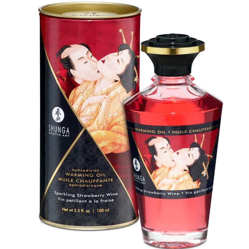 SHUNGA - Erdbeer- und Cava-Wärmeeffekt-Massageöl 100 ml