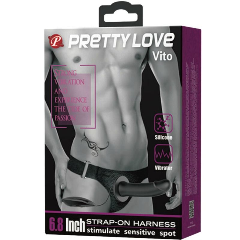 PRETTY LOVE - VITO Strap-On mit Hohldildo und Vibration 17,3 cm