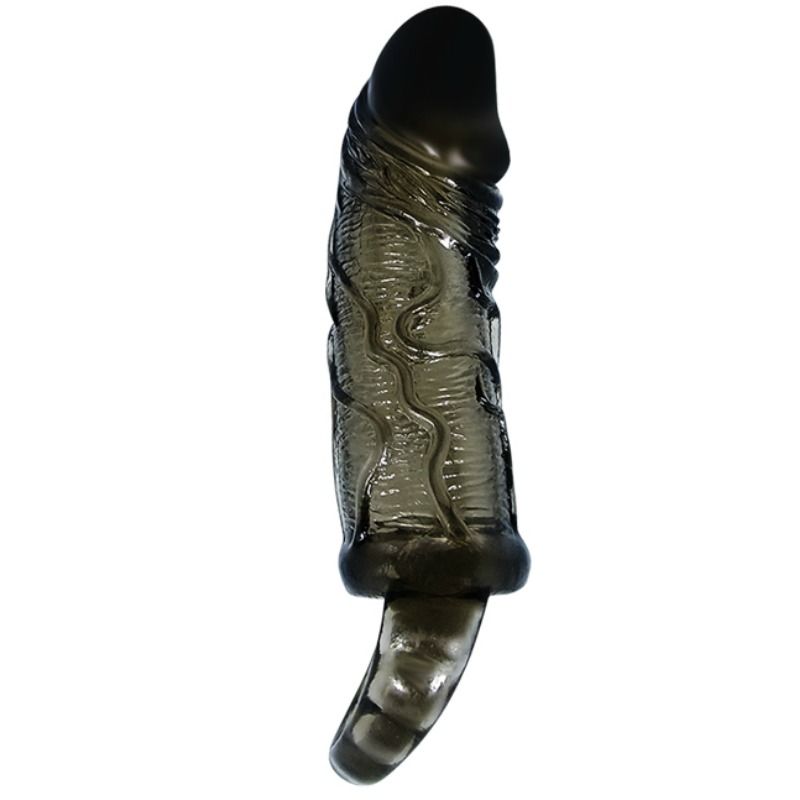 BAILE - Penisverlängerungshülle mit Gurt für Hoden Schwarz 13,5 cm