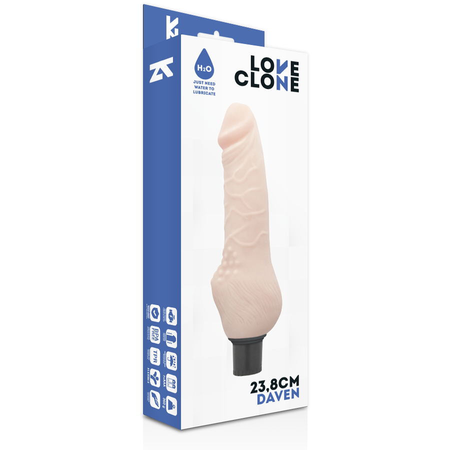 LOVECLONE - DAVEN Selbstschmierung realistisch 23,8 cm -O- 3,8 cm