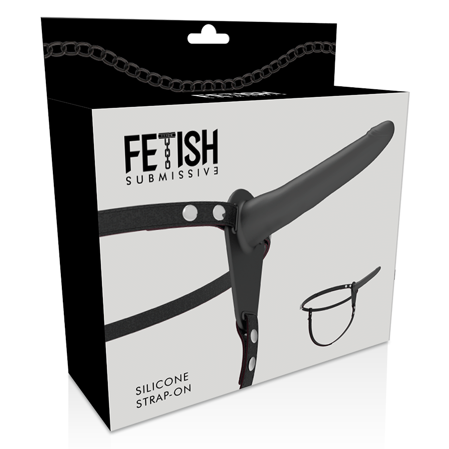 FETISH SUBMISSIVE HARNESS - Schwarzes Silikon 15 cm