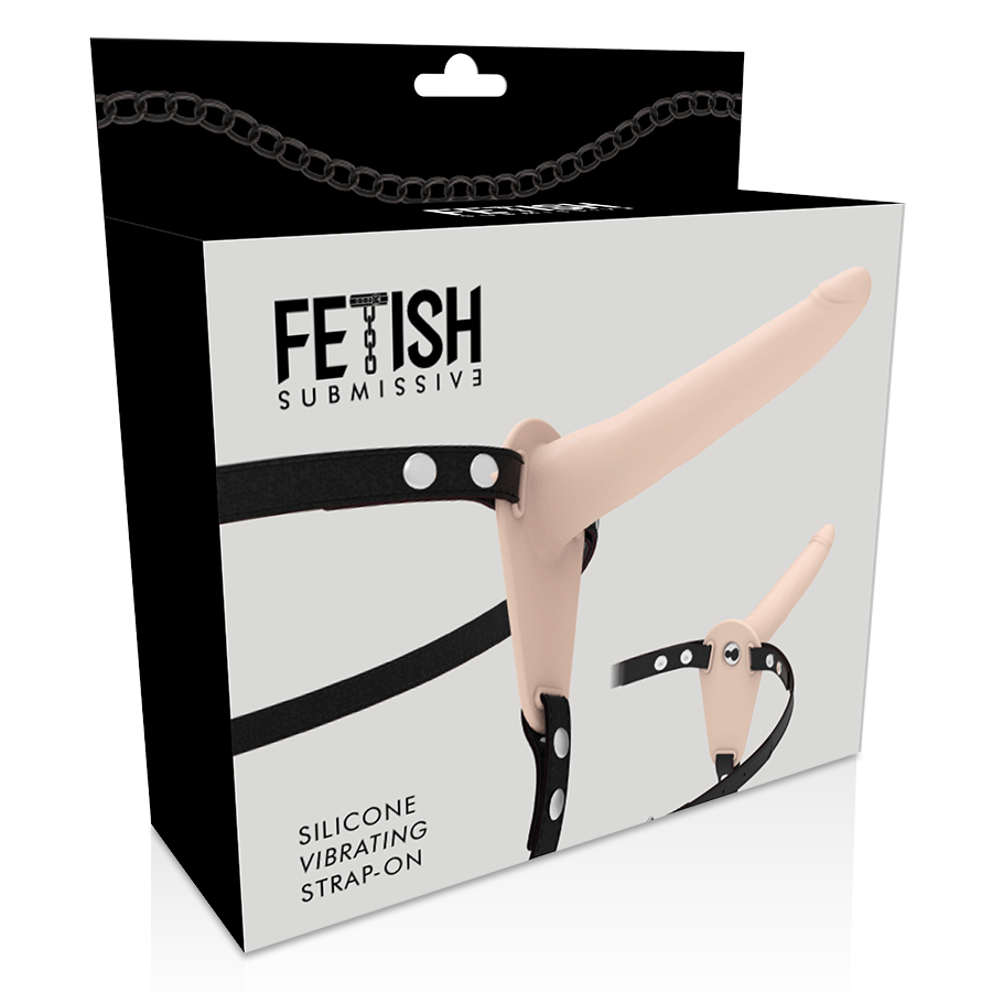 FETISH SUBMISSIVE HARNESS - Hautfarbener Silikonvibrator 15 cm