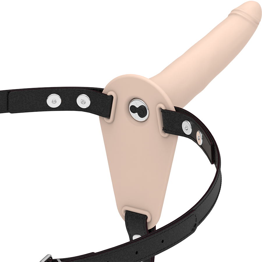 FETISH SUBMISSIVE HARNESS - Hautfarbener Silikonvibrator 15 cm