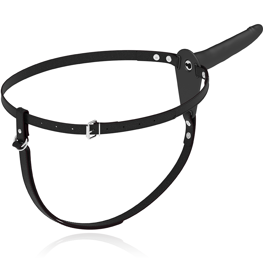 FETISH SUBMISSIVE HARNESS - Schwarzer Silikonvibrator 15 cm