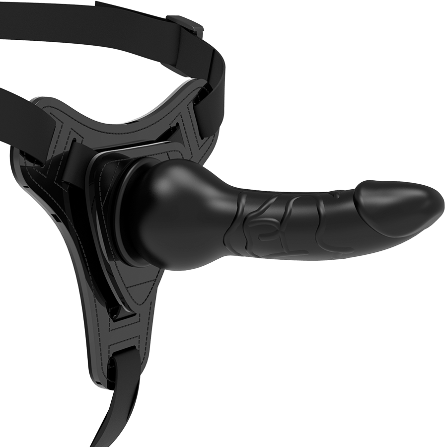 FETISH SUBMISSIVE HARNESS - Realistisches schwarzes Silikon 16 cm
