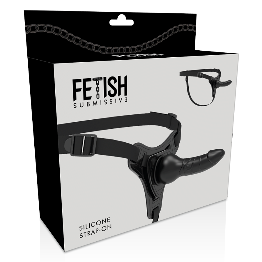 FETISH SUBMISSIVE HARNESS - Realistisches schwarzes Silikon 16 cm