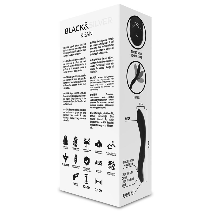 BLACK&SILVER - KEAN VIBRATOR mit Touch-Steuerung