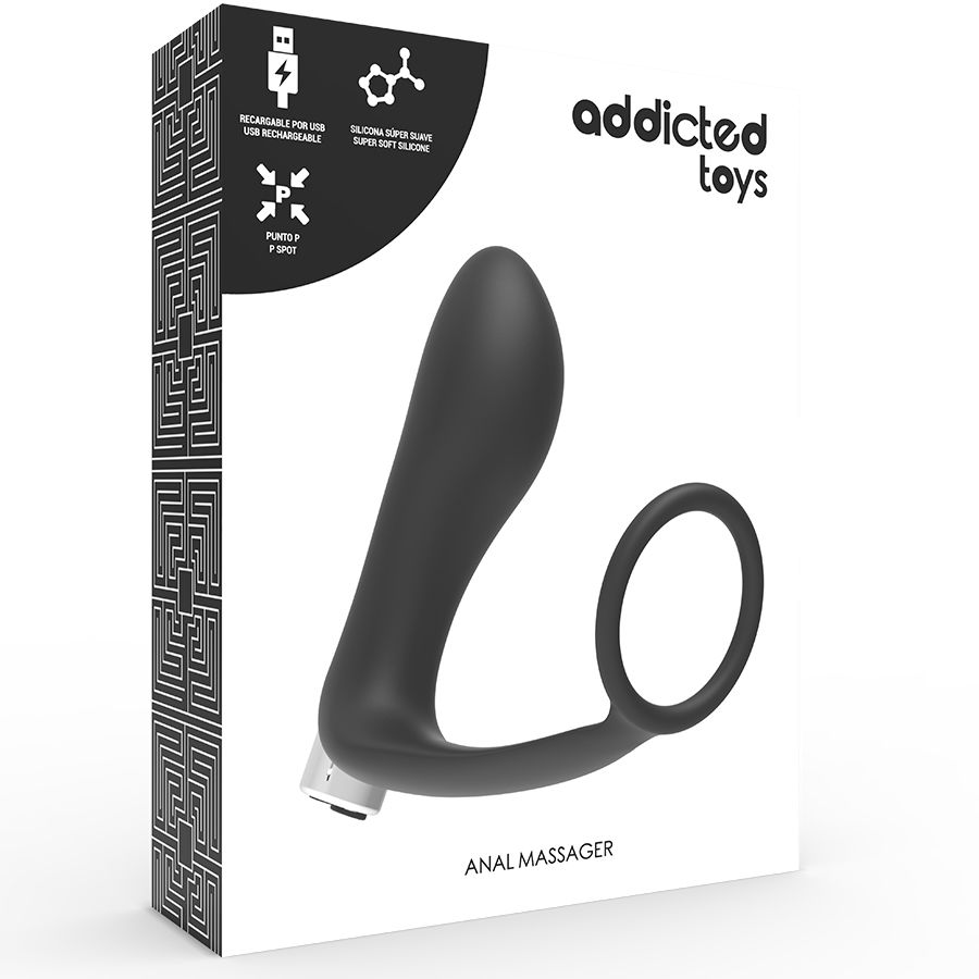 ADDICTED TOYS - Prostatavibrator wiederaufladbar. Modell 1 - Schwarz
