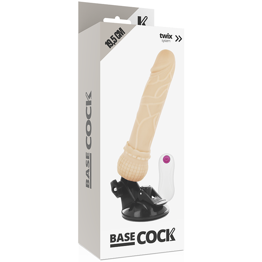 BASECOCK - Realistischer natürlicher Fernbedienungs-Vibrator 19,5 cm -O- 4 cm
