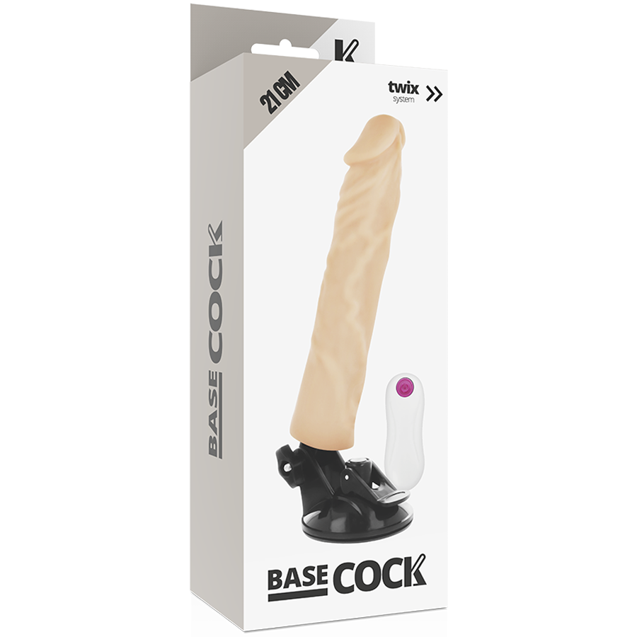 BASECOCK - Realistischer Vibrator mit Fernbedienung naturweiß 21 cm -O- 4 cm