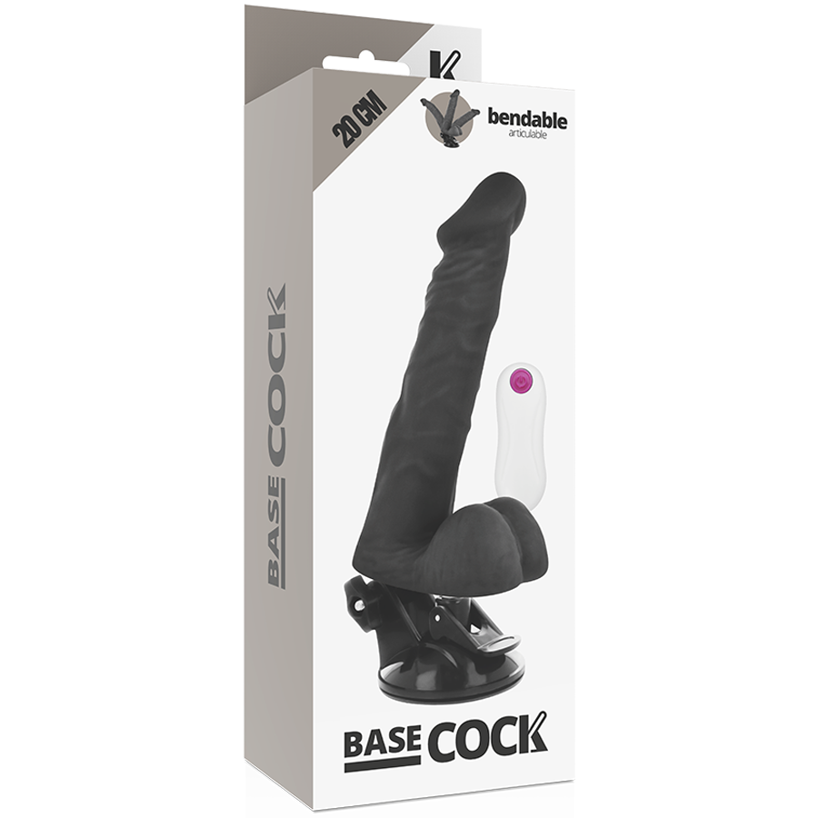 BASECOCK - Artikulierbarer Vibrator mit Fernbedienung Schwarz 20 cm -O- 4,5 cm