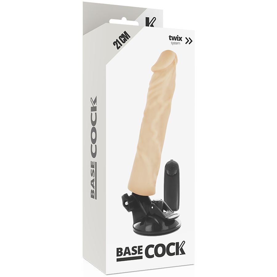 BASECOCK - Realistischer Vibrator mit Fernbedienung, natürliche 21 cm -O- 4 cm