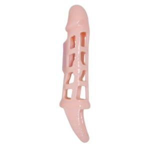 BAILE - Penisverlängerungshülle mit Vibration und natürlichem Gurt 13,5 cm