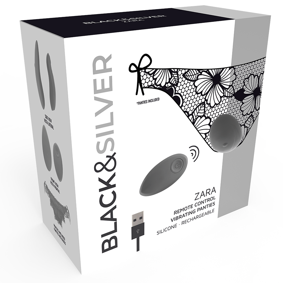 BLACK&SILVER - ZARA-Klitorisstimulator mit Fernbedienung und kostenlosem Höschen